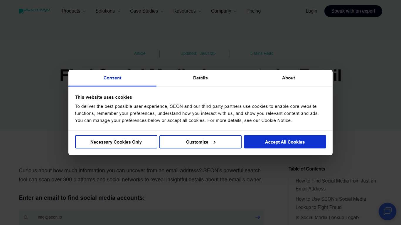 Find Social Media Accounts by Email Address for Free | SEON
